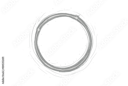 Abstract silver brush stroke circle frame with sparkle accents