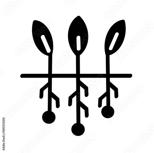 Growing plants technology icon. Hydroponics icon. Vector graphic, not Artificial Intelligence, logo illustration. Replaceable vector design.	