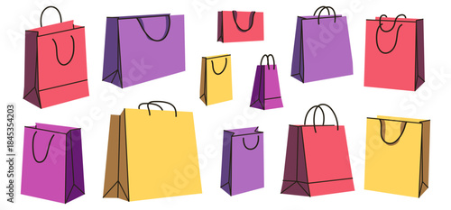 Shopping bag Set for marketing and commerce designs