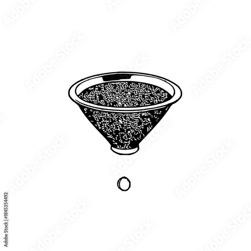 black and white coffee filter with drop clip art preview