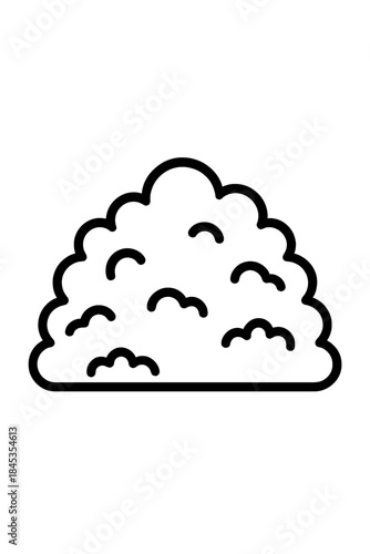 Simple outline icon of a fluffy cumulus cloud shape