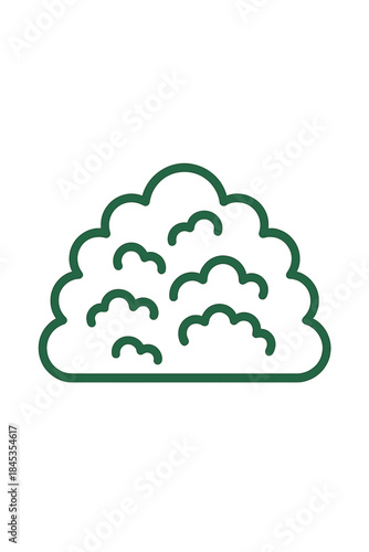 Simple outline icon of cauliflower vegetable head in dark green color