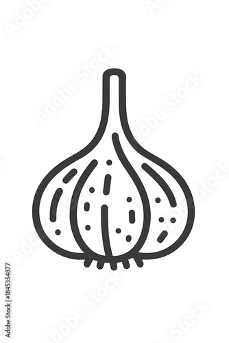 Outline icon of a whole garlic bulb showing detailed cloves