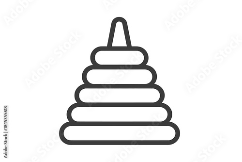 Outline icon of simple stacking ring toy shape
