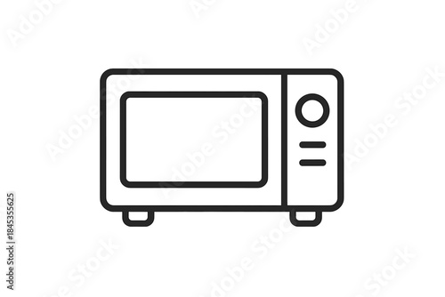 Simple outline icon of a kitchen microwave oven appliance