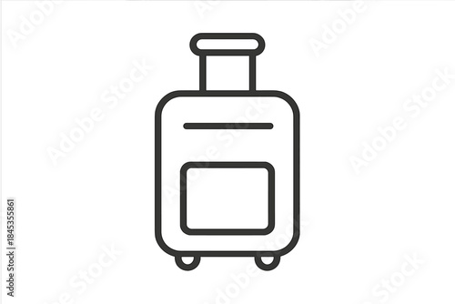 Outline icon of rolling suitcase luggage with extendable handle