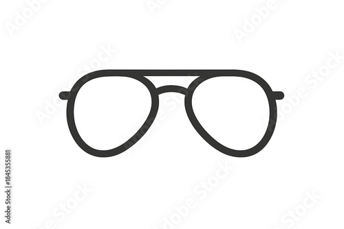 Outline icon of classic aviator style eyeglasses for vision and fashion