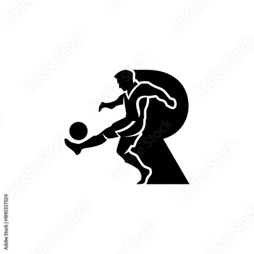 A modern football emblem featuring the letter 