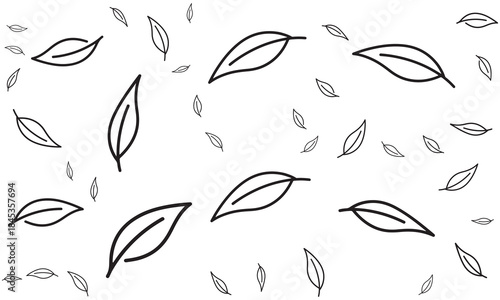 Falling leaves pattern, minimalist design with scattered foliage elements for nature-inspired projects