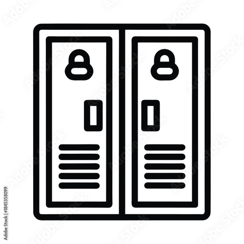 Pair of School Lockers Vector Illustration