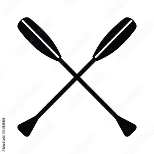 Two Crossed Canoe Paddles Vector Illustration