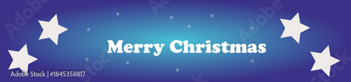 christmas banner long blue background, 