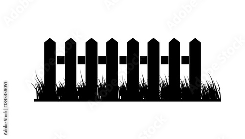 wooden fence symbol, black isolated silhouette