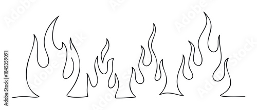 Abstract black line art flames graphic representing intensity and energy for use in dynamic visual projects and modern branding.