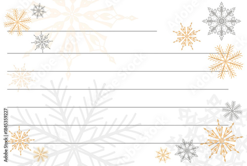 A lined sheet for invitations or messages during the winter holidays . Christmas and New Year. For printing.