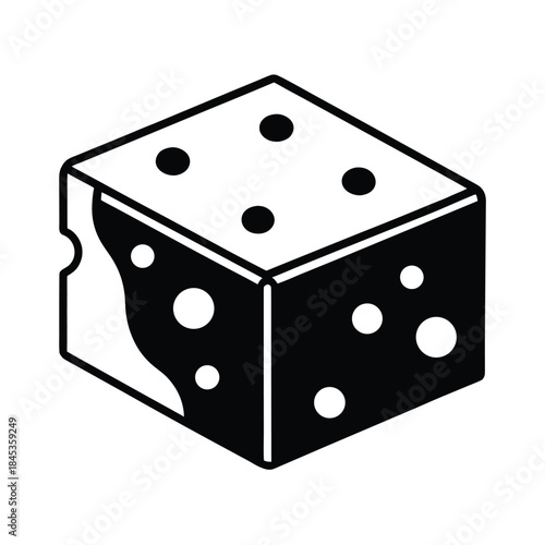 Cheese Block Vector Illustration