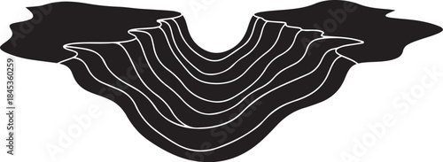 Abstract canyon cross section graphic design