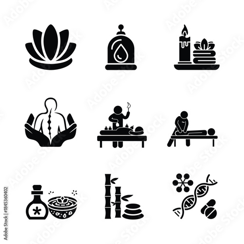 icon set, Wellness and Alternative Therapy Icons Collection