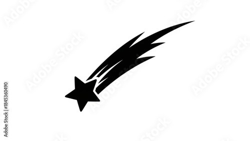 Black star shooting through space as a shooting star or comet