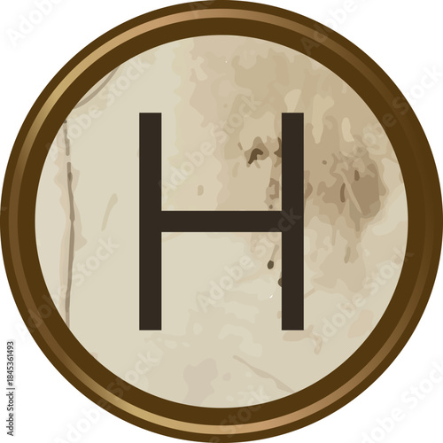 Grunge Vintage Typewriter H Key