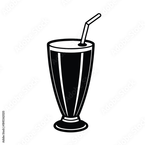 Milkshake Glass Vector Illustration