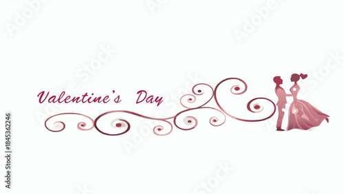 Loving couple dancing on a beautiful pastel lavender background, elegant style