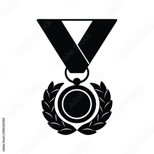 Award Medal Silhouette Vector Illustration
