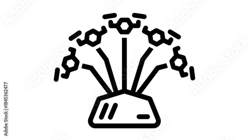 Minimalist Black and White Line Art of a Ferris Wheel Illustration for Modern Graphic Design