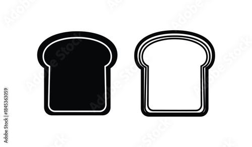 A simple illustration showcases two slices of bread one fully shaded black and the other appearing as a white outline against a clean white