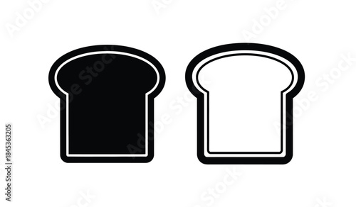 A simple graphic illustration depicts two slices of bread one solid black and the other a white outline presenting a clear visual contrast and