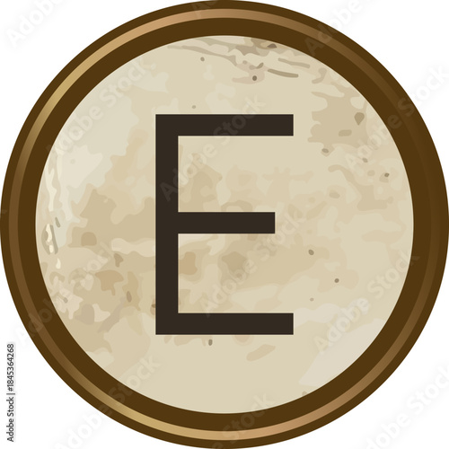 Grunge Vintage Typewriter E Key
