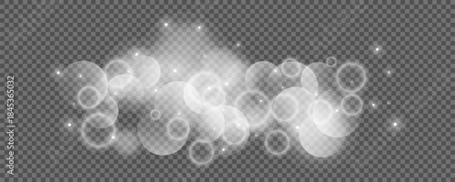 Bokeh circles on transparent background
