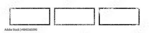 Set of grunge borders in rectangle form