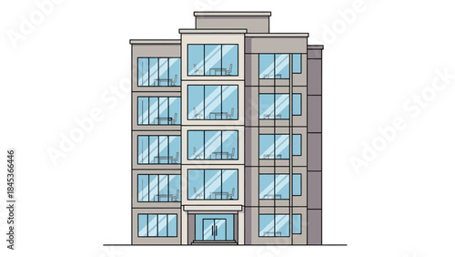 Architectural illustration of a contemporary urban residential building, showcasing modern design and symbolizing evolving cityscapes and community development