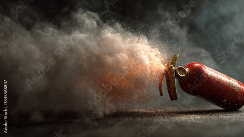 Wallpaper Mural Fire extinguisher spraying powder in slow motion
 Torontodigital.ca