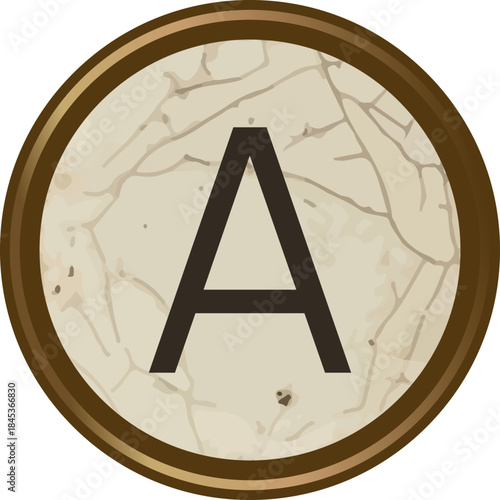 Grunge Vintage Typewriter A Key