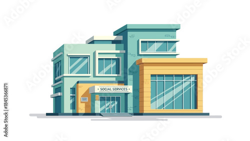 Modern Social Services Building illustration