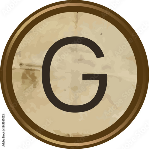 Grunge Vintage Typewriter G Key