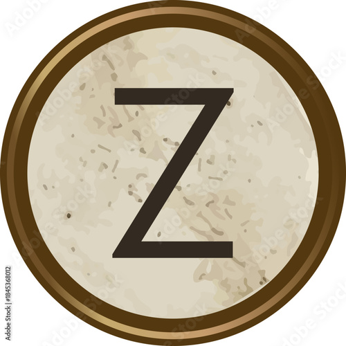 Grunge Vintage Typewriter Z Key
