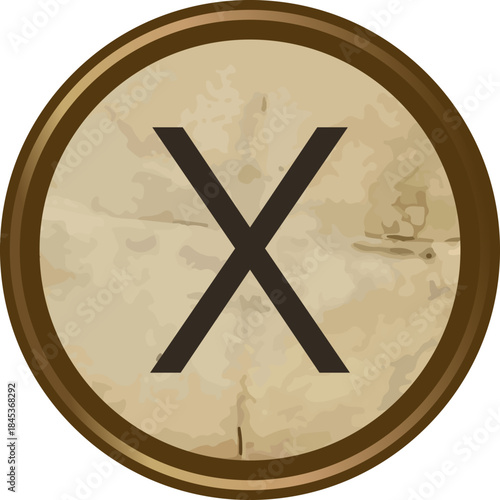 Grunge Vintage Typewriter X Key