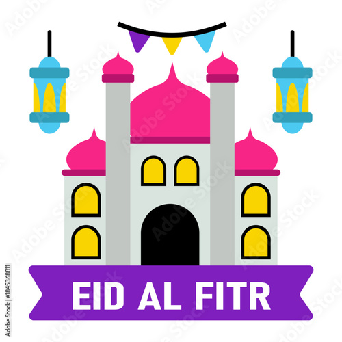 Editable design illustration of Eid ul fitr