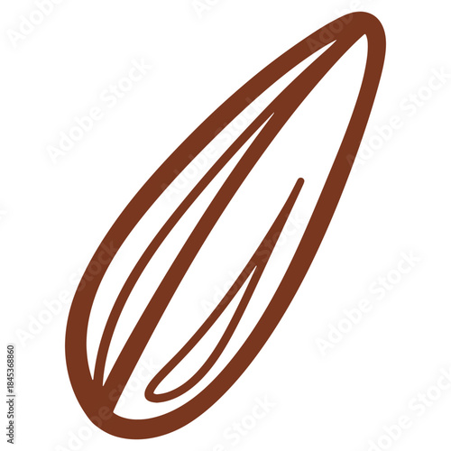 Brown almond shape icon design element for branding and graphic design