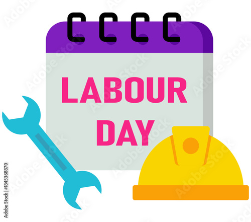 Conceptual flat design illustration of labour day