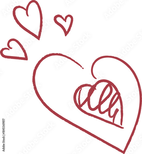 Heart Doodle Cluster Hand Drawn