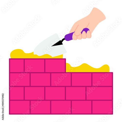 Modern design icon of wall construction 