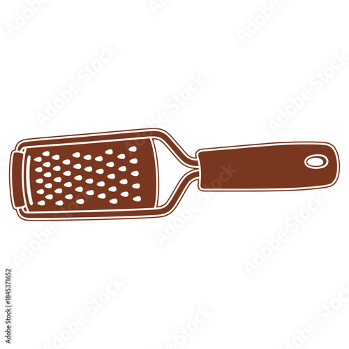 Brown Grater Illustration Kitchen Tool Grating Cheese Cooking Utensil Design