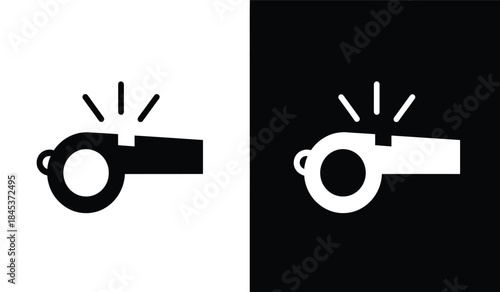 A striking visual comparison showcases a black whistle design against a white background and vice versa highlighting symmetry and contrast high quality professional