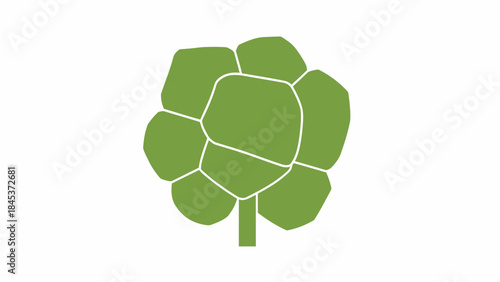 Green Artichoke Flat Design Vector Icon Isolated on White Background
