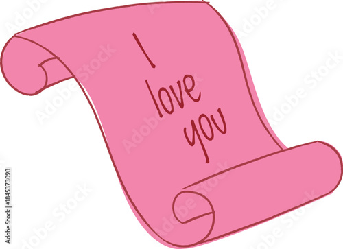 Love Note Scroll Message Cartoon