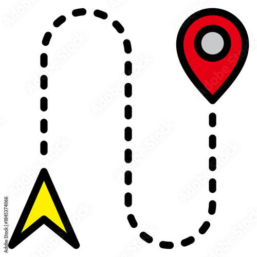 Route Path Icon Element For Design